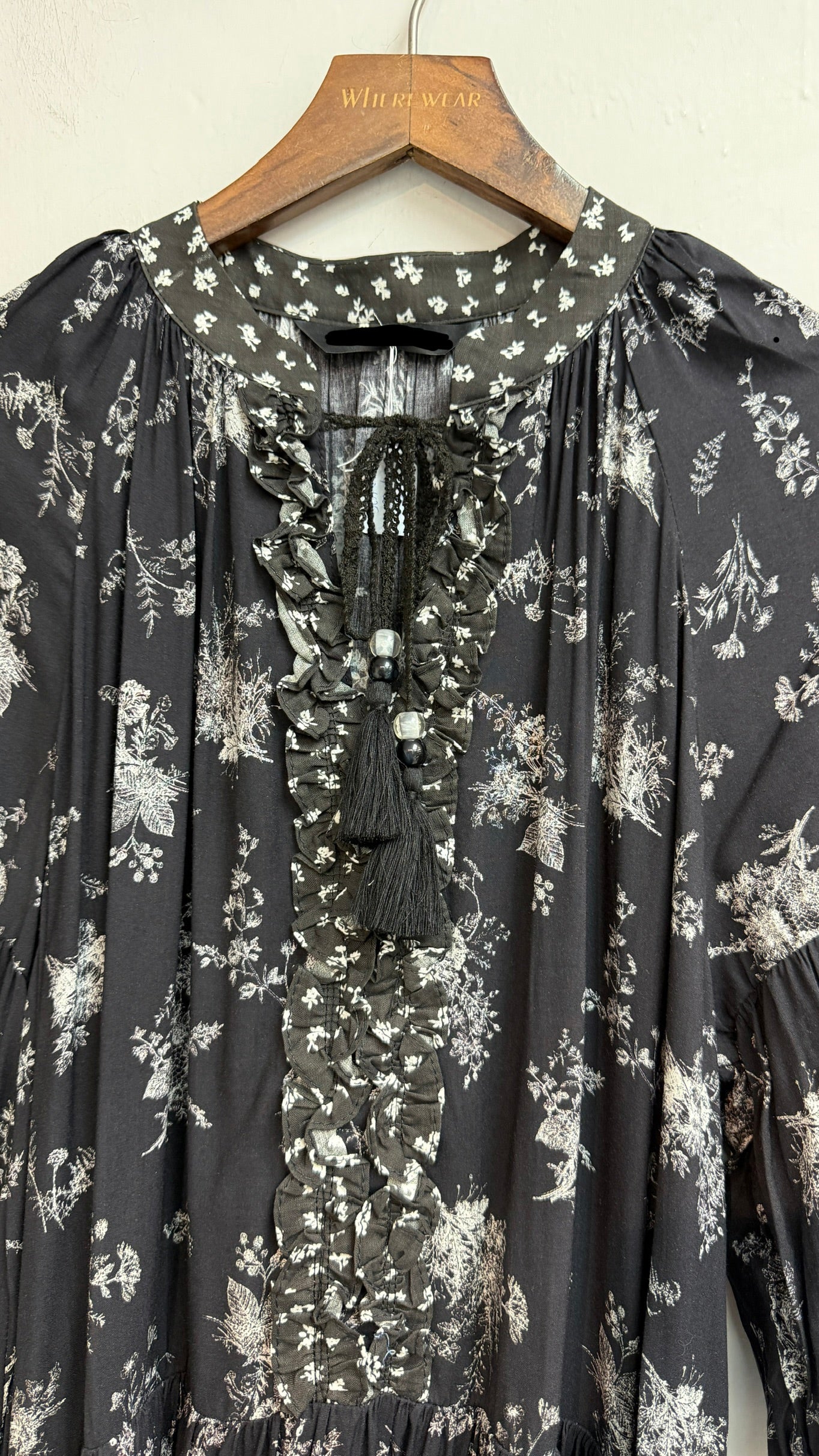 (A/W)White flower pattern chiffon one piece#00839