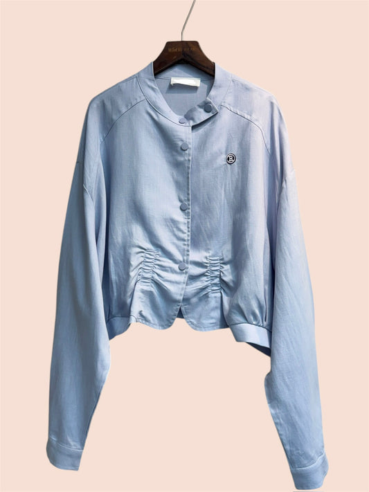 ‘R’ logo linen short jacket #00358