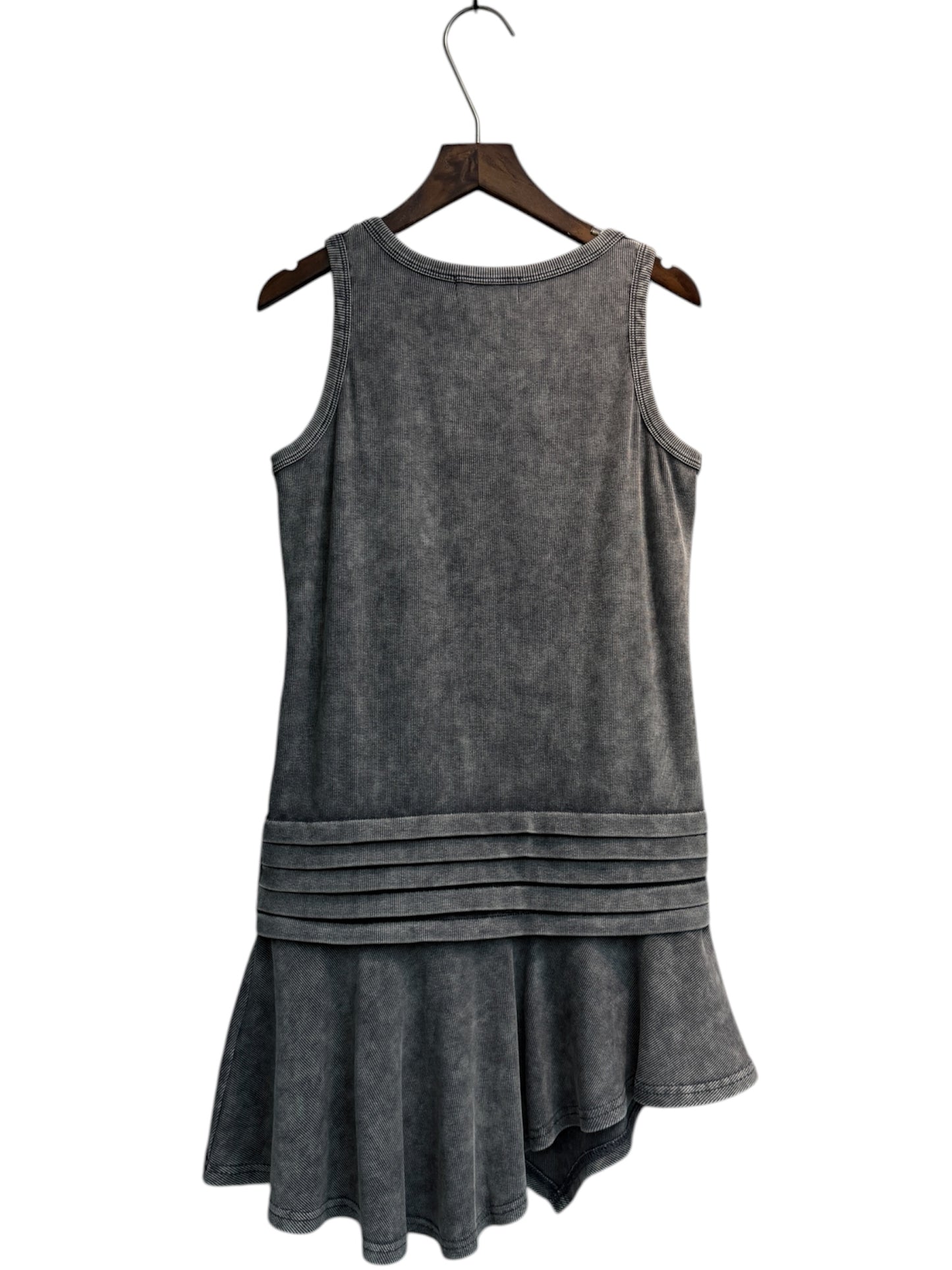 Washing rib long tank top #00502
