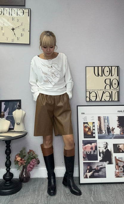 Words long sleeves cotton tee