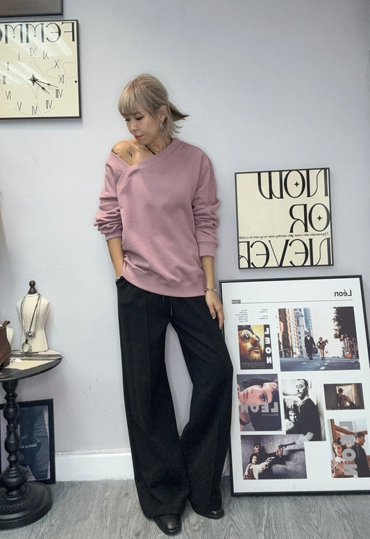 V neck fleece sweater #00058