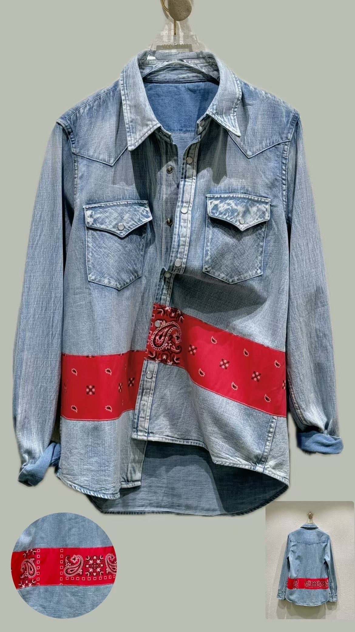 Patterned denim shirt