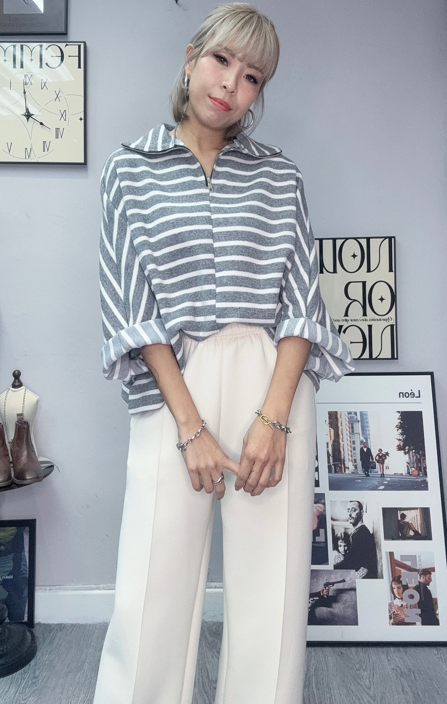 Batwing stripe top #00089