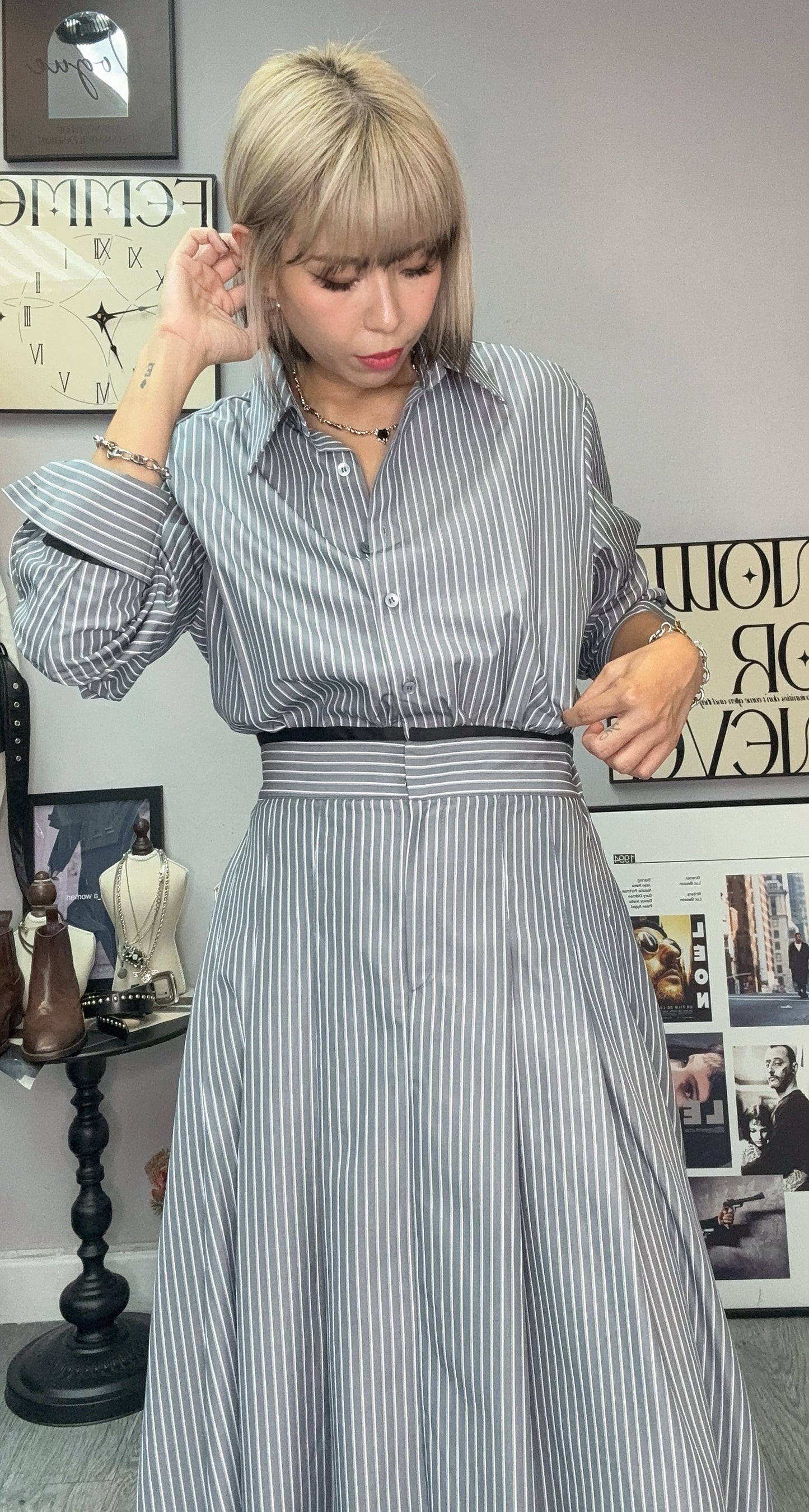 Striped shirt dress