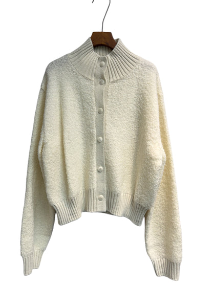 Stand collar short knit cardigan #00044