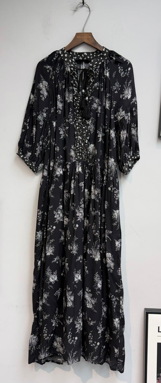 (A/W)White flower pattern chiffon one piece#00839