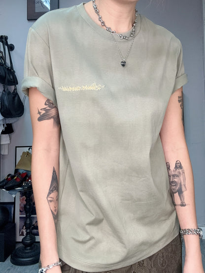Embroidery with beads tee #00610