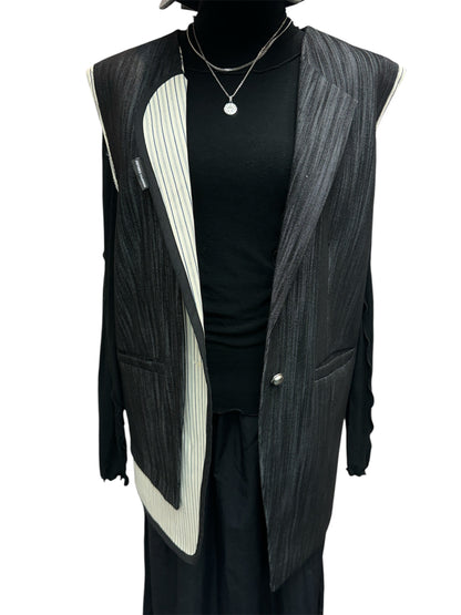 Parallel line vest blazer