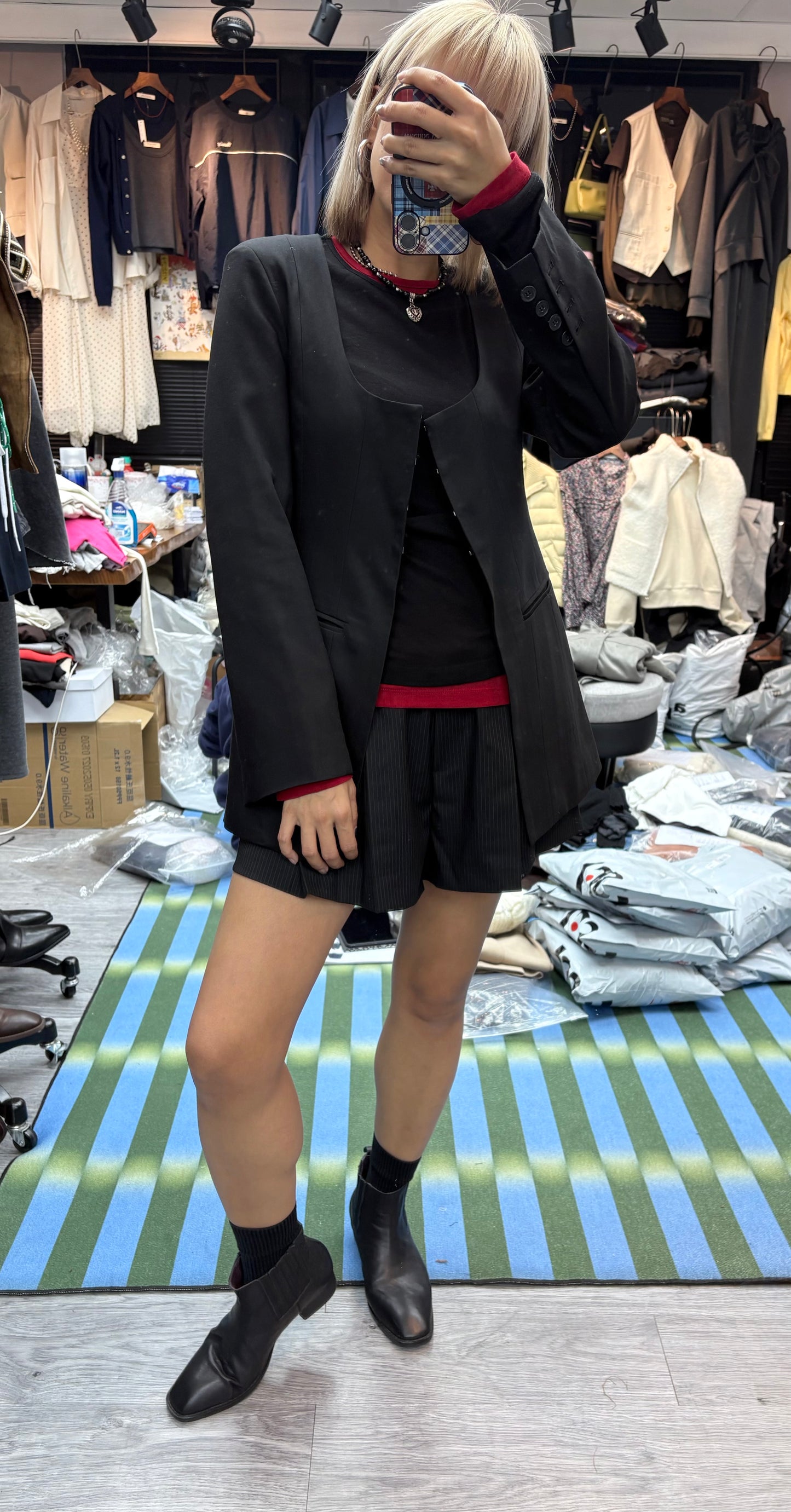 **賣完即止**(-20% off)U neck plain blazer #00134