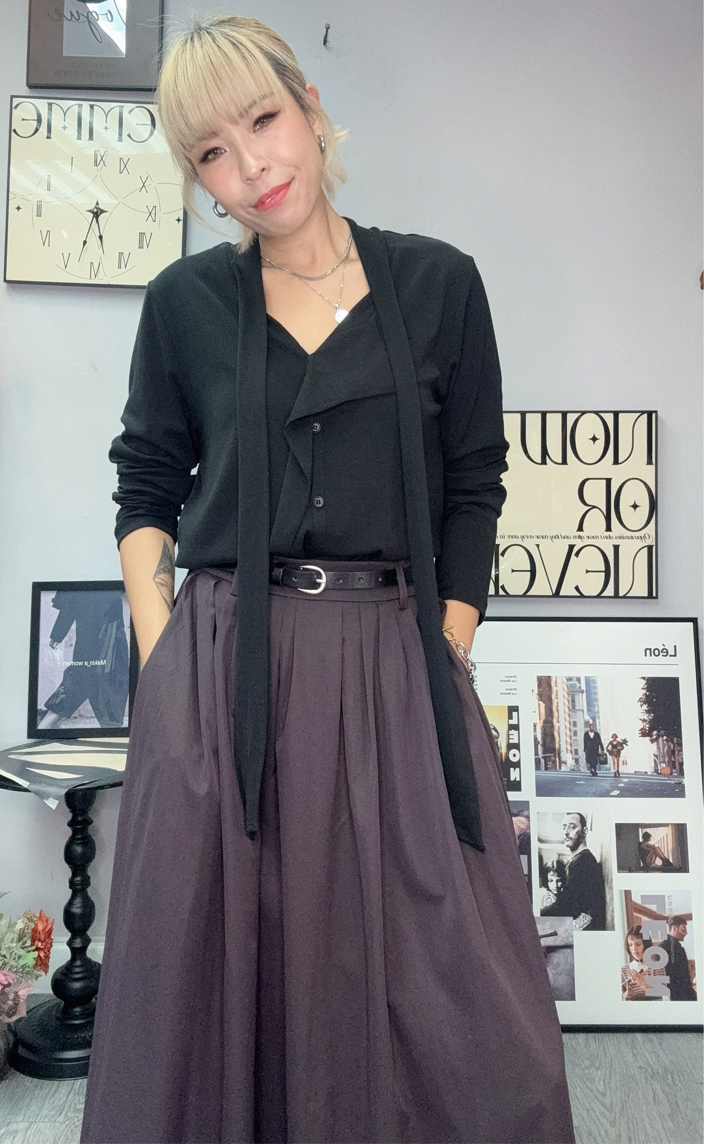 (-30%off)Belt and a shape skirt