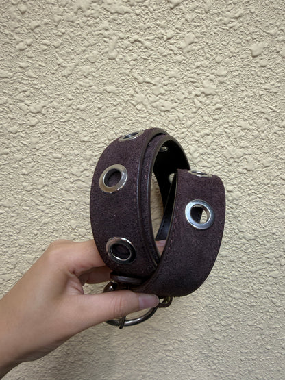 Suede leather belt