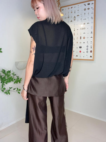 Tie collar chiffon blouse #00704