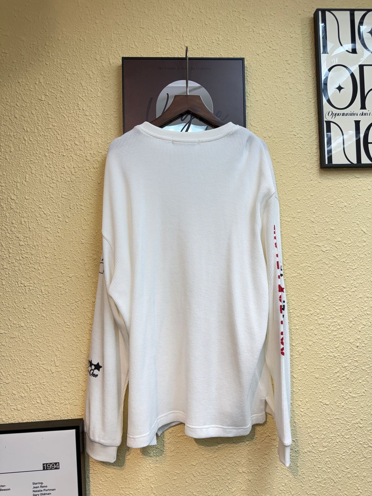 Waffle words printed loose tee #00870