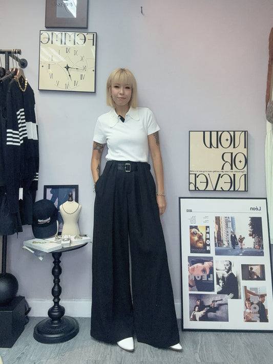 High waist Belt pants