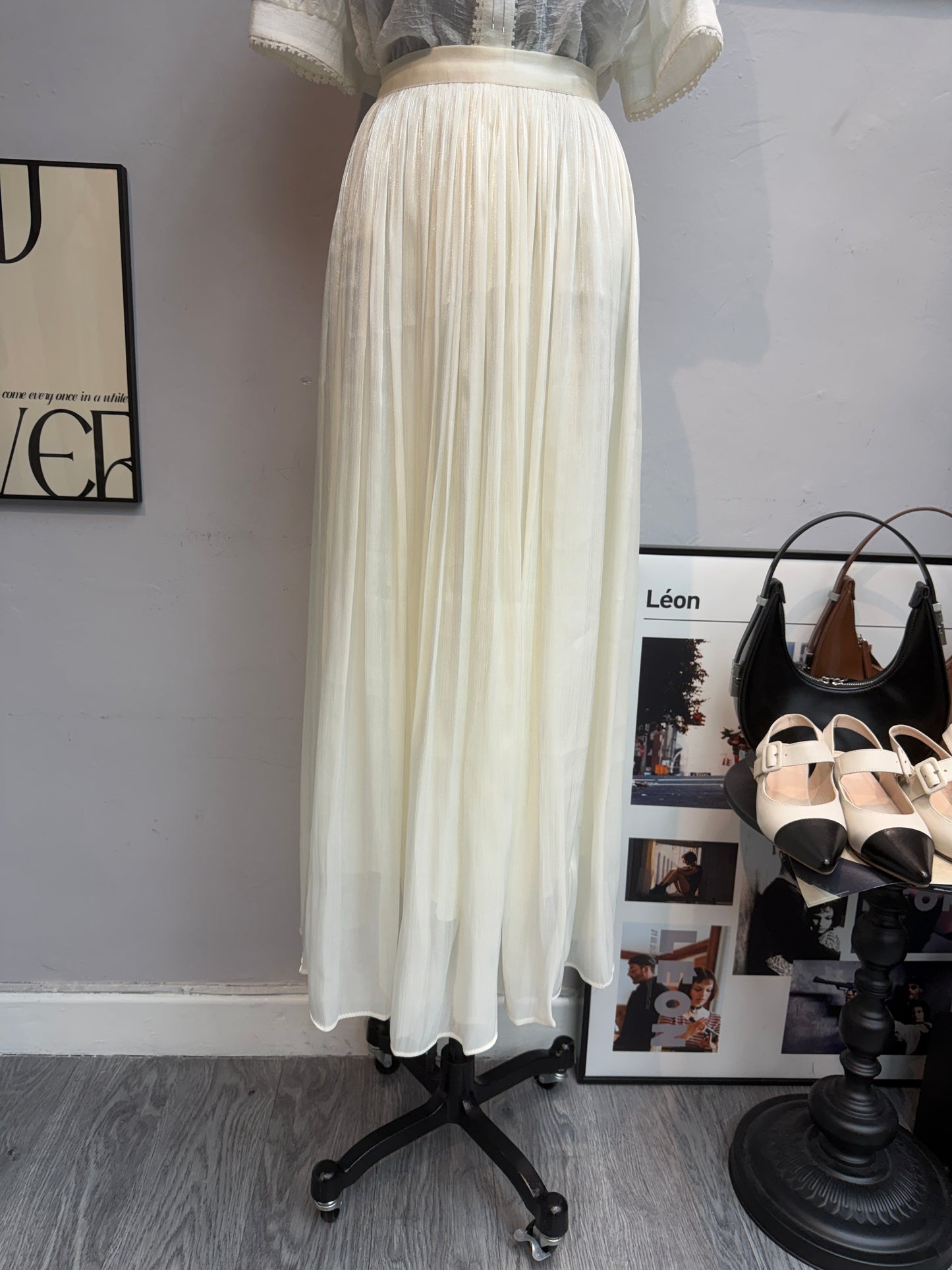 (-30%)Full elastic satin skirt #00695