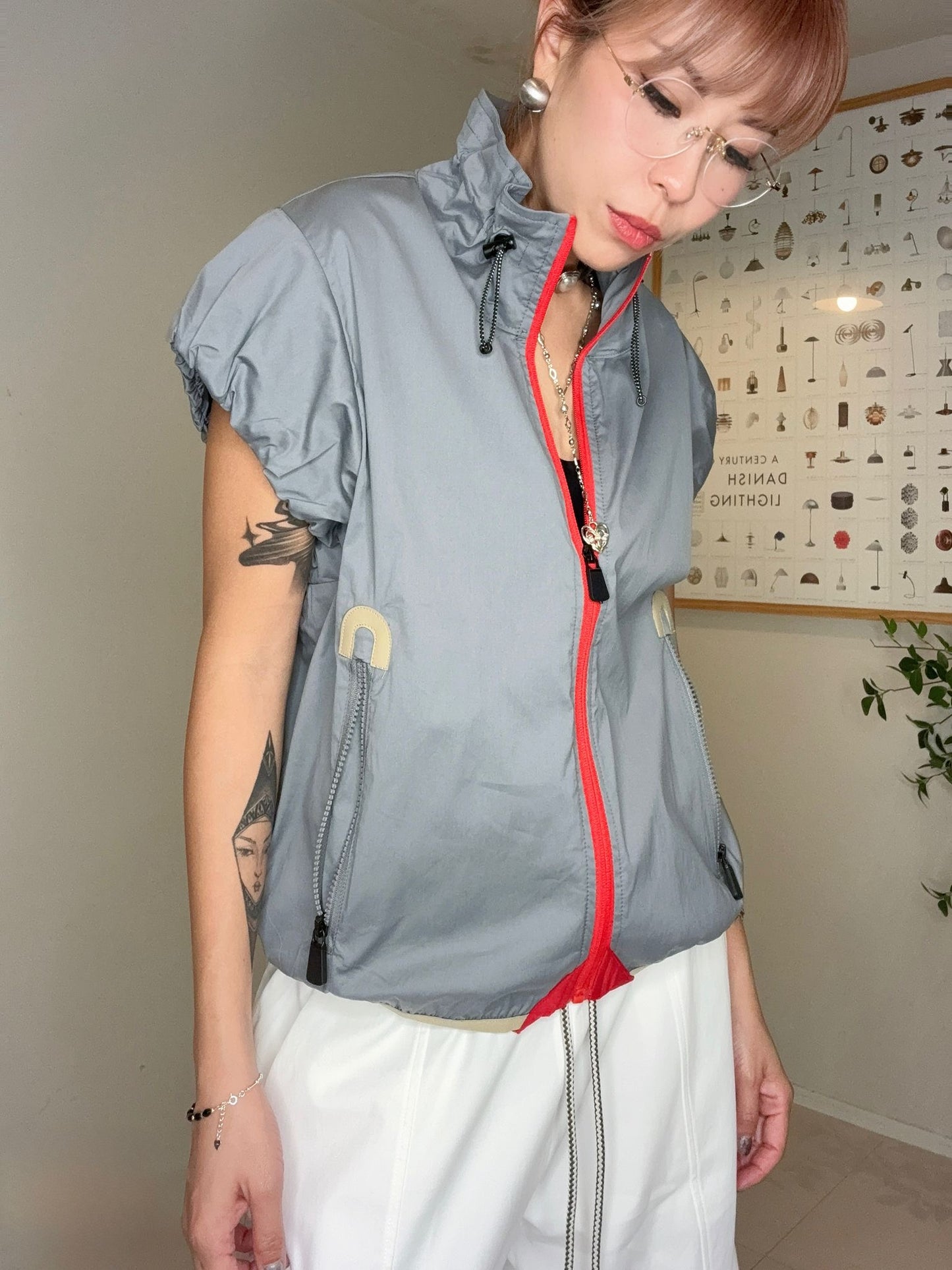 (Promotion -20%)Puff sleeves windbreaker #00691