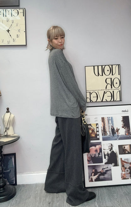 turtleneck wool loose cut tee #00048