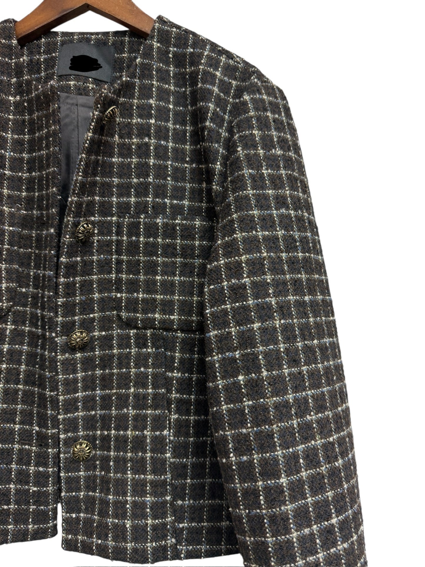 Grid tweed jacket