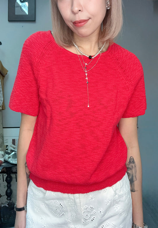 Plain softy knitted top #00717