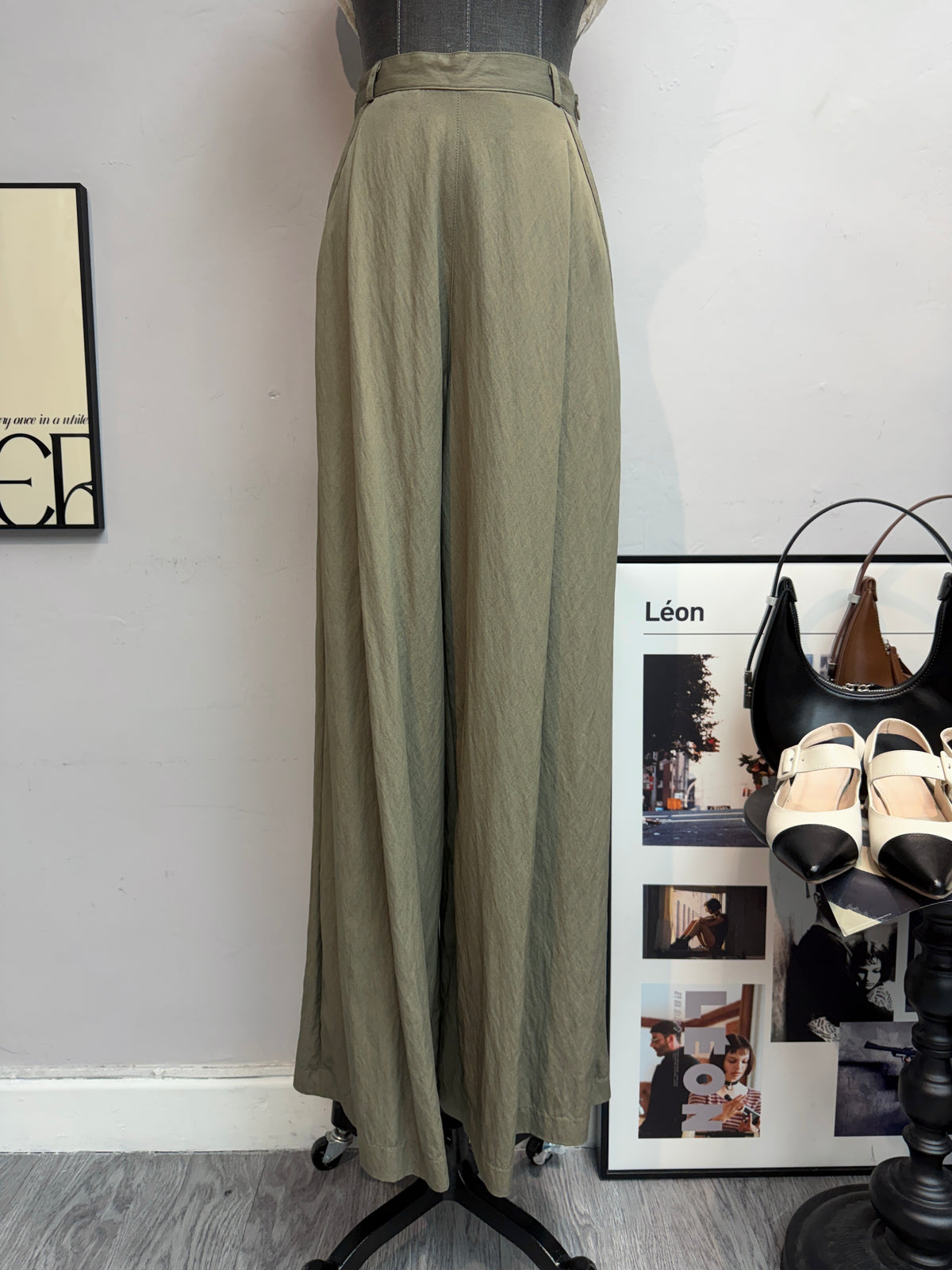 (-30%)Front pleated pants