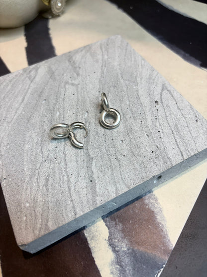 925 silver double circle earrings