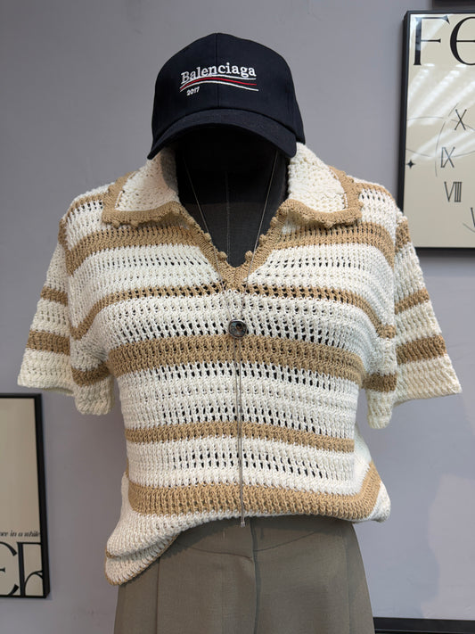 (-30%)Striped polo knitted