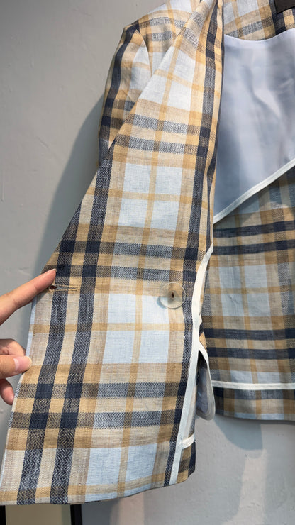 Checked short sleeves #00748