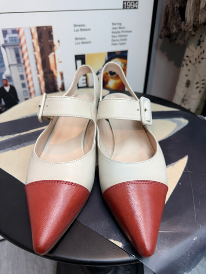 Two tone slingbacks