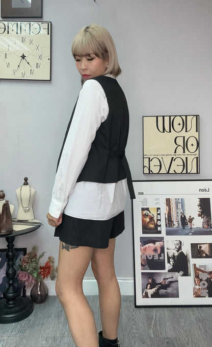 Stripe  X shirt vest blazer