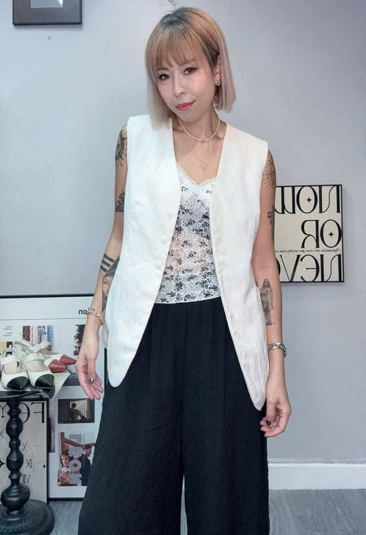 (-20%)V neck side pocket vest outer #00565