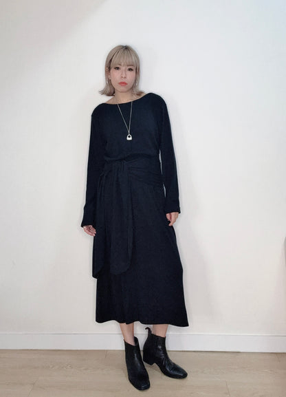 Front and back knitted dress (with scarf) #00157