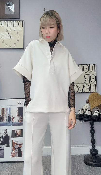 Space cotton polo top #00027