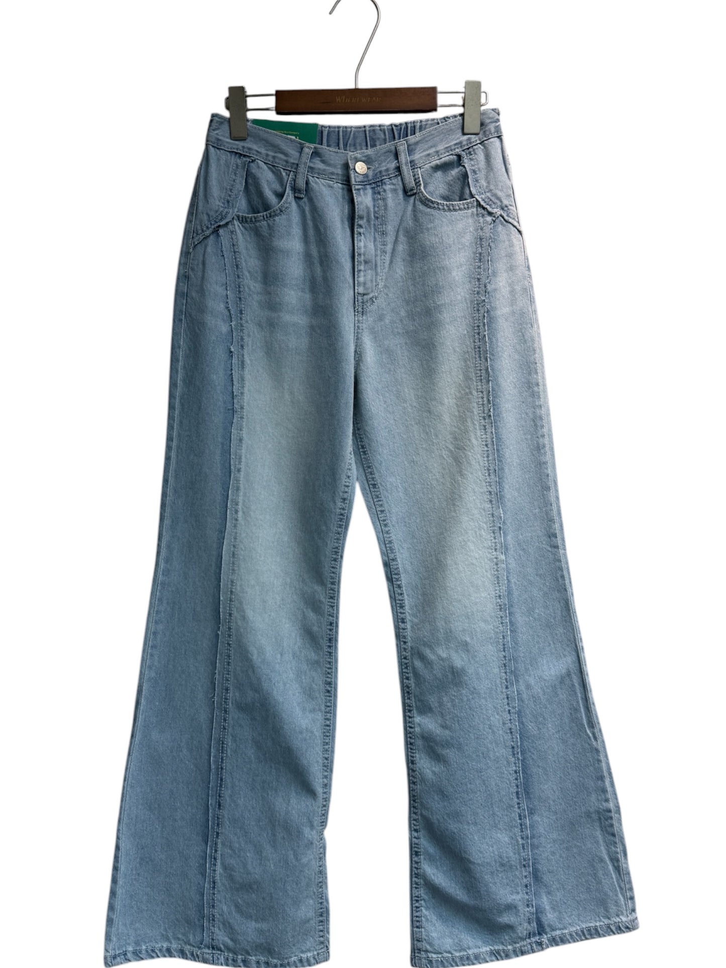 Half elsatic washing jeans #00617