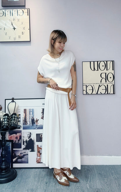 (🏷️-30%）Cowl neck knit top X skirt set #00450