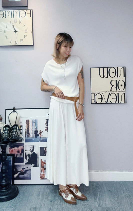 (🏷️-30%）Cowl neck knit top X skirt set #00450