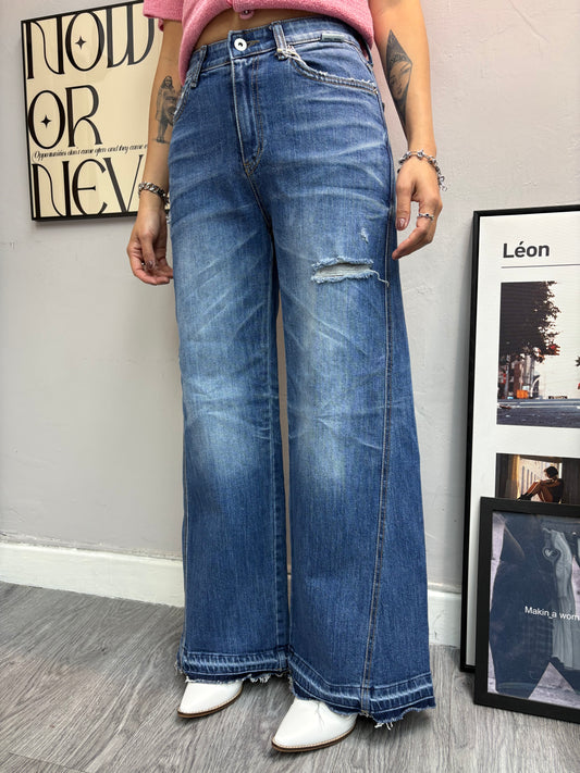 Hide Waistband damage jeans #00316