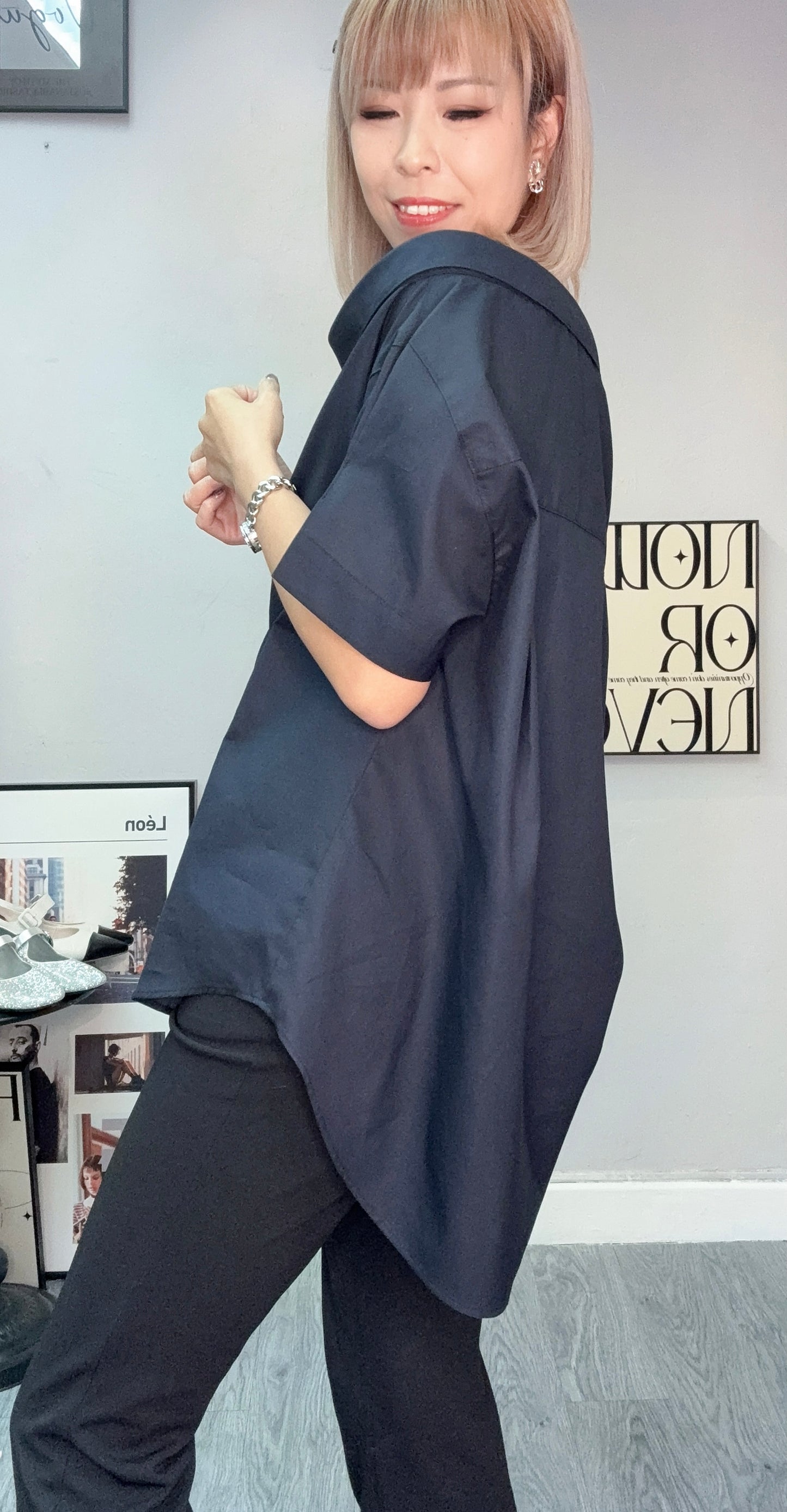 Off shoulder cami shirt #00712