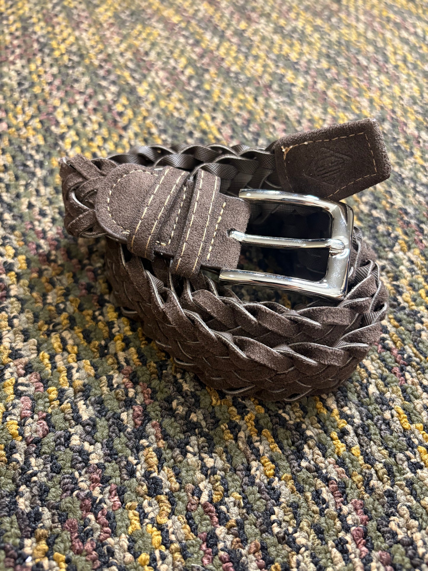 Suede weaved belt