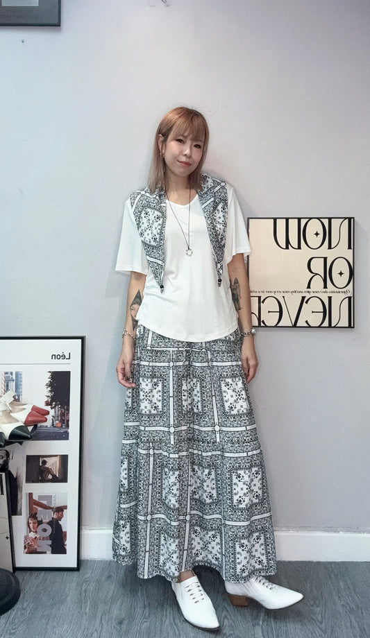 Ethnic pattern skirt set #00757