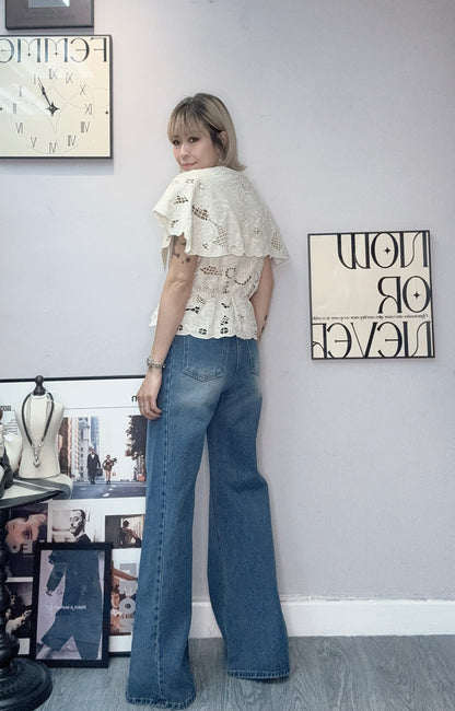 Front tie lace top #00325