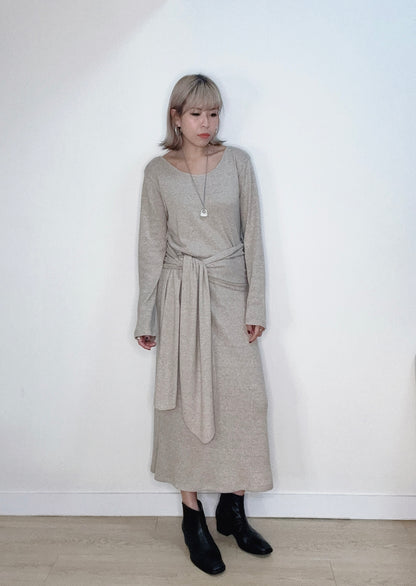 Front and back knitted dress (with scarf) #00157