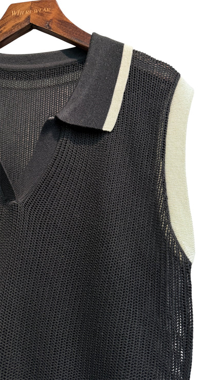 Polo sleeveless knitted #00797