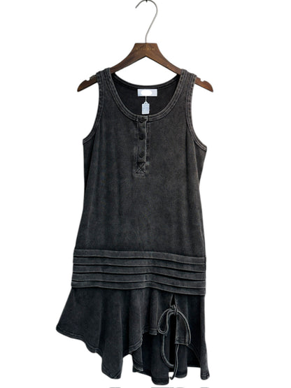 Washing rib long tank top #00502