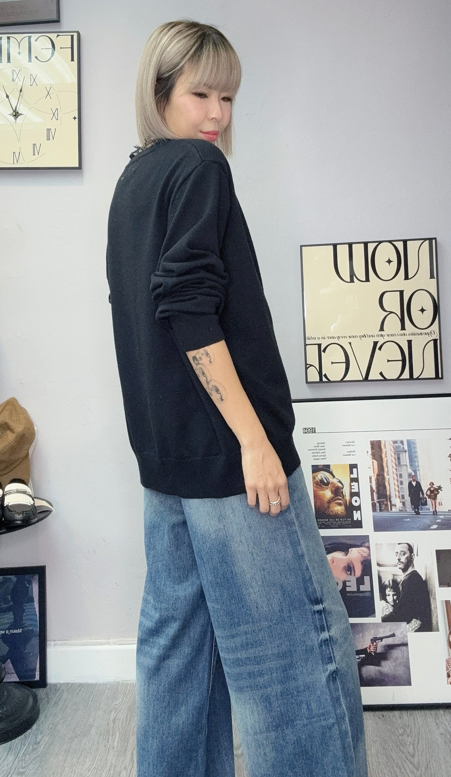 (-20% off)Fake two pieces lace x knit cardigan #00264