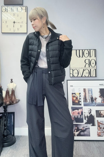 Down X knit sleeves jacket #00086