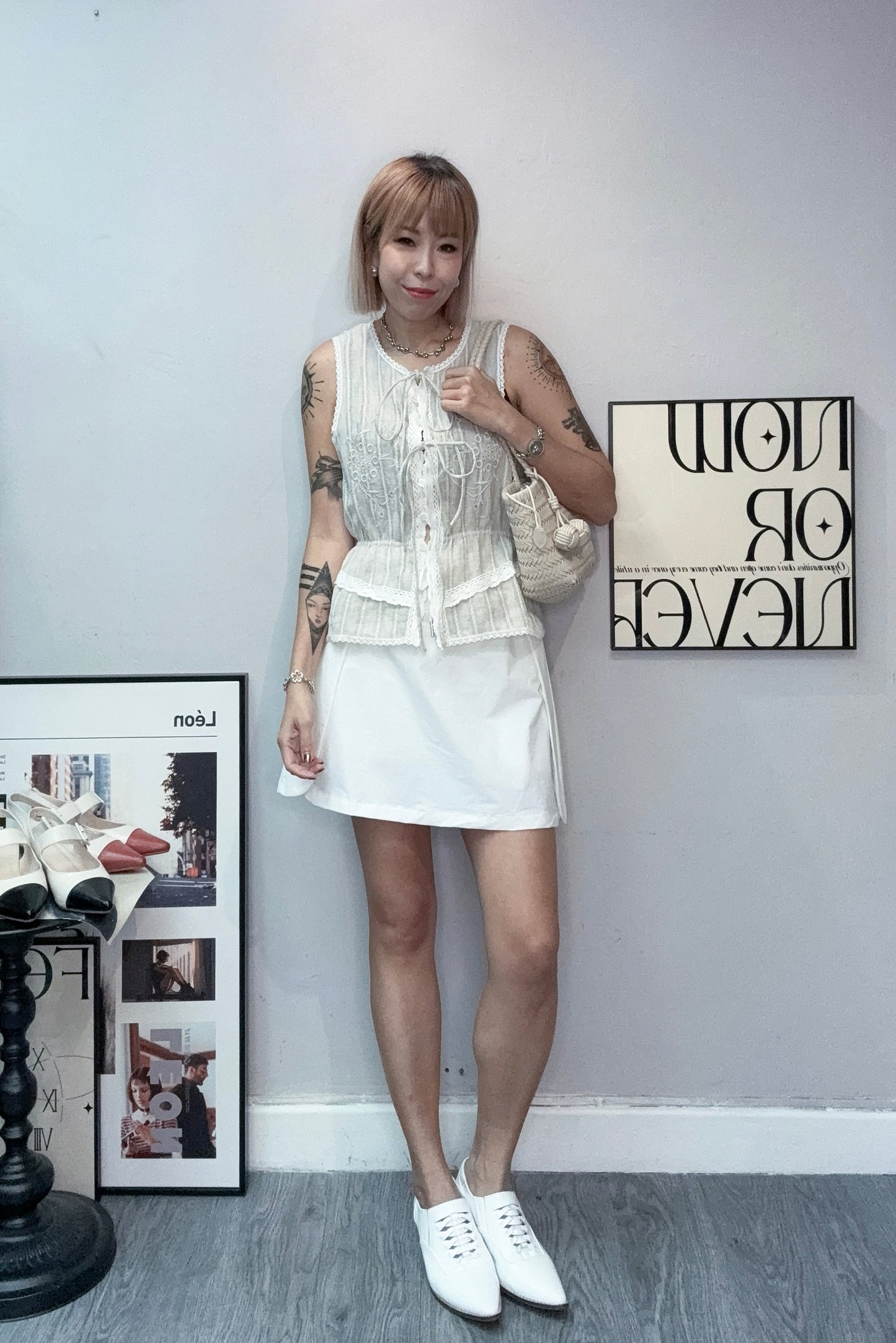 (-20%)Embroidery lace tank shirt #00780
