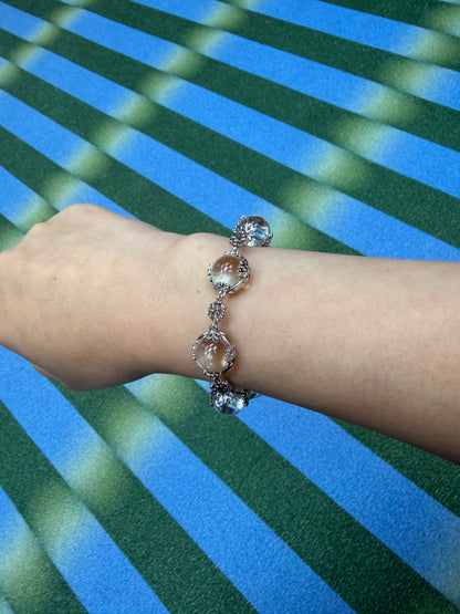 Transparent craft beads X snowflake bracelet