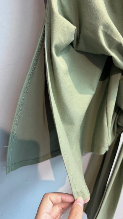 Side tie plain tee #00697