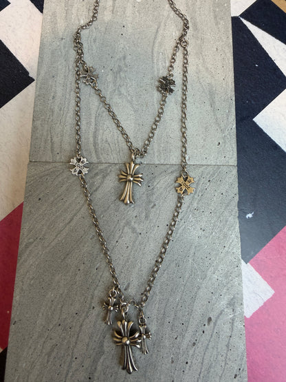 Double layered gothic oxidized necklace #ass013