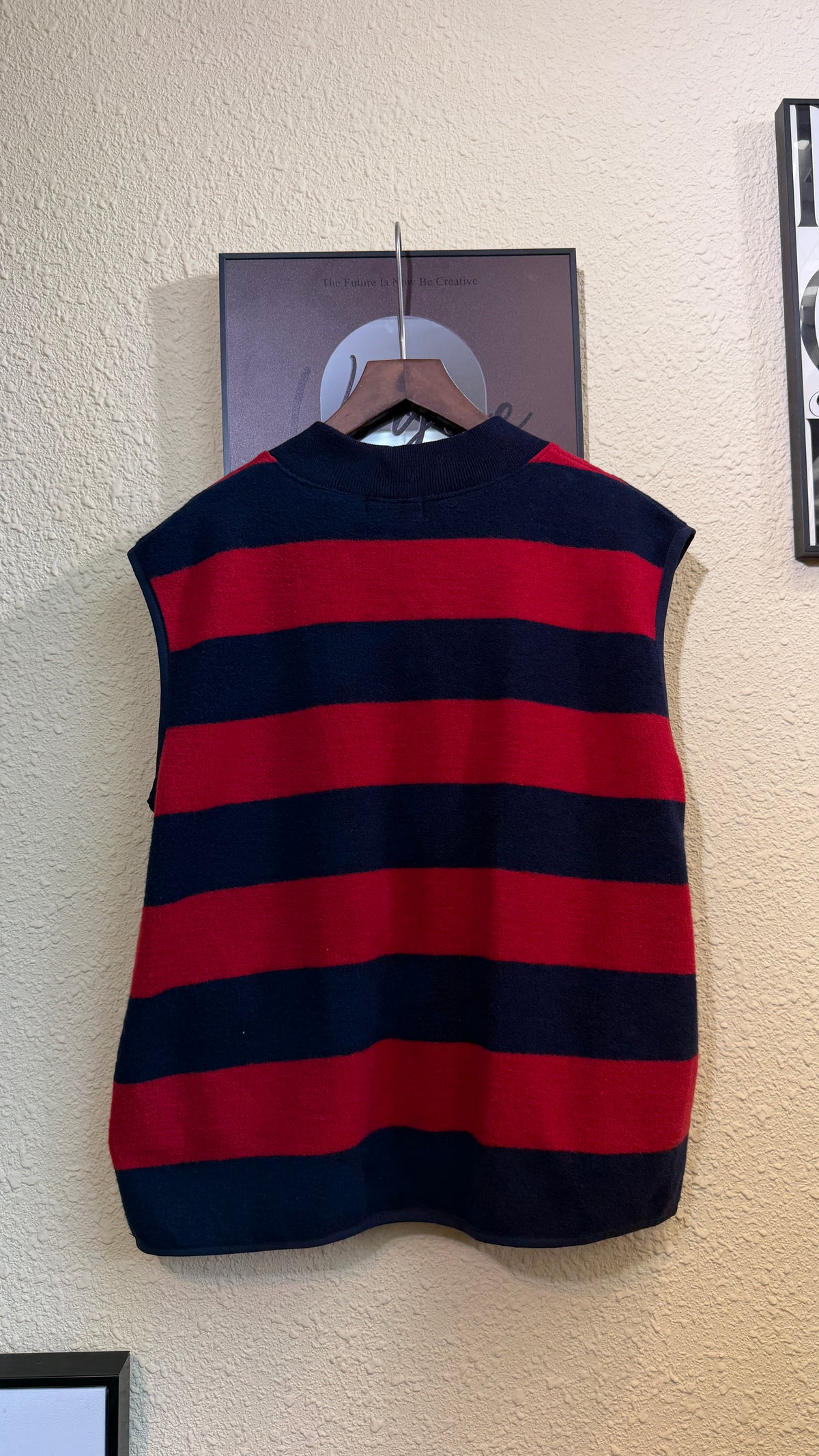 Striped blush cloth vest outer #01000